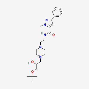 molecular formula C24H37N5O3 B2405026 N-(2-(4-(3-(tert-butoxy)-2-hydroxypropyl)piperazin-1-yl)ethyl)-1-methyl-3-phenyl-1H-pyrazole-5-carboxamide CAS No. 2034344-87-9