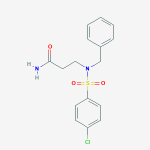 molecular formula C16H17ClN2O3S B240503 3-{Benzyl[(4-chlorophenyl)sulfonyl]amino}propanamide 