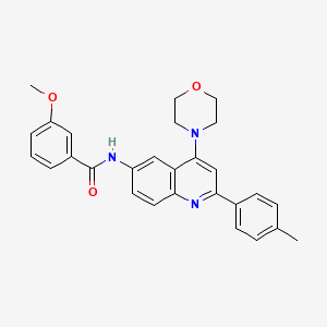 molecular formula C28H27N3O3 B2405030 3-methoxy-N-(4-morpholino-2-(p-tolyl)quinolin-6-yl)benzamide CAS No. 1116037-20-7