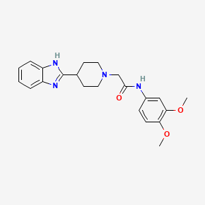 molecular formula C22H26N4O3 B2405032 2-(4-(1H-benzo[d]imidazol-2-yl)piperidin-1-yl)-N-(3,4-dimethoxyphenyl)acetamide CAS No. 887214-74-6