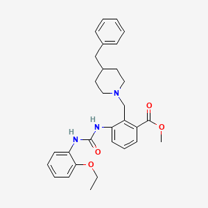 molecular formula C30H35N3O4 B2405033 Methyl 2-[(4-benzylpiperidino)methyl]-3-{[(2-ethoxyanilino)carbonyl]amino}benzenecarboxylate CAS No. 865660-37-3