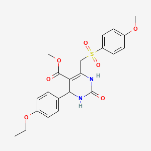molecular formula C22H24N2O7S B2405036 Methyl 4-(4-ethoxyphenyl)-6-(((4-methoxyphenyl)sulfonyl)methyl)-2-oxo-1,2,3,4-tetrahydropyrimidine-5-carboxylate CAS No. 899972-03-3