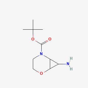 molecular formula C10H18N2O3 B2405041 Tert-butyl 7-amino-2-oxa-5-azabicyclo[4.1.0]heptane-5-carboxylate CAS No. 2309468-46-8