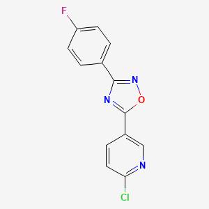 molecular formula C13H7ClFN3O B2405044 2-Chloro-5-[3-(4-fluorophenyl)-1,2,4-oxadiazol-5-yl]pyridine CAS No. 1120245-40-0