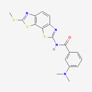 molecular formula C18H16N4OS3 B2405045 3-(dimethylamino)-N-(7-(methylthio)benzo[1,2-d:4,3-d']bis(thiazole)-2-yl)benzamide CAS No. 1226442-35-8
