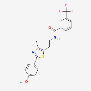 molecular formula C21H19F3N2O2S B2405047 N-{2-[2-(4-methoxyphenyl)-4-methyl-1,3-thiazol-5-yl]ethyl}-3-(trifluoromethyl)benzamide CAS No. 893995-81-8