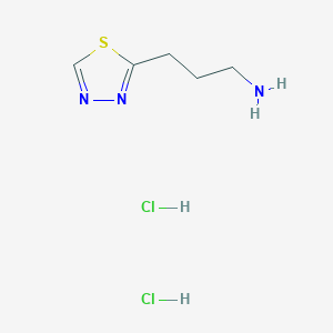 molecular formula C5H11Cl2N3S B2405048 3-(1,3,4-噻二唑-2-基)丙胺;二盐酸盐 CAS No. 2413869-21-1