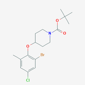 molecular formula C17H23BrClNO3 B2405050 Tert-butyl 4-(2-bromo-4-chloro-6-methylphenoxy)piperidine-1-carboxylate CAS No. 2470440-55-0