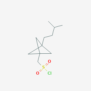 molecular formula C11H19ClO2S B2405055 [3-(3-Methylbutyl)-1-bicyclo[1.1.1]pentanyl]methanesulfonyl chloride CAS No. 2287341-88-0