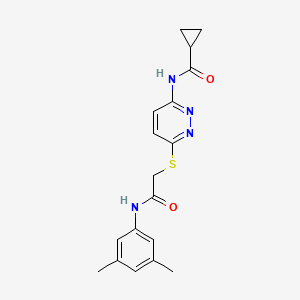 N-(6-((2-((3,5-dimethylphenyl)amino)-2-oxoethyl)thio)pyridazin-3-yl)cyclopropanecarboxamide