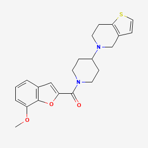 molecular formula C22H24N2O3S B2405070 (4-(6,7-二氢噻吩并[3,2-c]吡啶-5(4H)-基)哌啶-1-基)(7-甲氧基苯并呋喃-2-基)甲酮 CAS No. 2034311-21-0