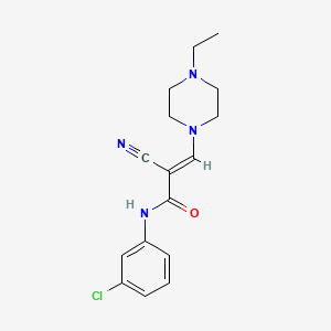 molecular formula C16H19ClN4O B2405074 (2E)-N-(3-氯苯基)-2-氰基-3-(4-乙基哌嗪-1-基)丙-2-烯酰胺 CAS No. 881558-53-8