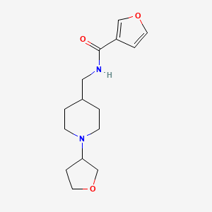 molecular formula C15H22N2O3 B2405075 N-((1-(tetrahydrofuran-3-yl)piperidin-4-yl)methyl)furan-3-carboxamide CAS No. 2034420-07-8