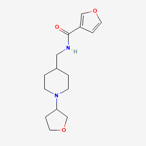 molecular formula C15H22N2O3 B2405075 N-((1-(Tetrahydrofuran-3-yl)piperidin-4-yl)methyl)furan-3-carboxamid CAS No. 2034420-07-8