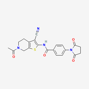 N-(6-acetyl-3-cyano-4,5,6,7-tetrahydrothieno[2,3-c]pyridin-2-yl)-4-(2,5-dioxopyrrolidin-1-yl)benzamide