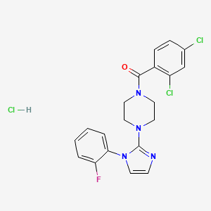 (2,4-dichlorophenyl)(4-(1-(2-fluorophenyl)-1H-imidazol-2-yl)piperazin-1-yl)methanone hydrochloride