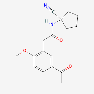 molecular formula C17H20N2O3 B2405094 2-(5-acetyl-2-methoxyphenyl)-N-(1-cyanocyclopentyl)acetamide CAS No. 1623585-79-4