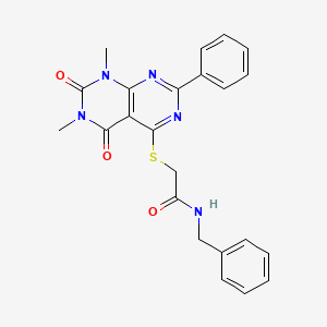 molecular formula C23H21N5O3S B2405105 N-benzyl-2-((6,8-dimethyl-5,7-dioxo-2-phenyl-5,6,7,8-tetrahydropyrimido[4,5-d]pyrimidin-4-yl)thio)acetamide CAS No. 906232-93-7