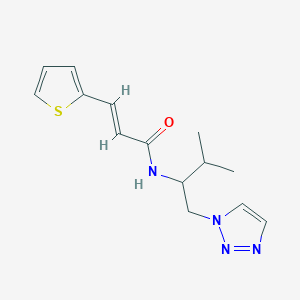 molecular formula C14H18N4OS B2405110 (E)-N-(3-甲基-1-(1H-1,2,3-三唑-1-基)丁-2-基)-3-(噻吩-2-基)丙烯酰胺 CAS No. 2034997-85-6