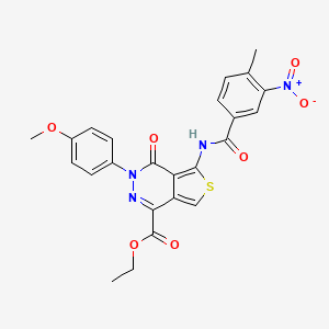 molecular formula C24H20N4O7S B2405112 ethyl 3-(4-methoxyphenyl)-5-(4-methyl-3-nitrobenzamido)-4-oxo-3H,4H-thieno[3,4-d]pyridazine-1-carboxylate CAS No. 851952-14-2