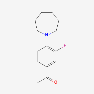 molecular formula C14H18FNO B2405113 1-(4-氮杂环-1-基-3-氟苯基)乙酮 CAS No. 420826-76-2