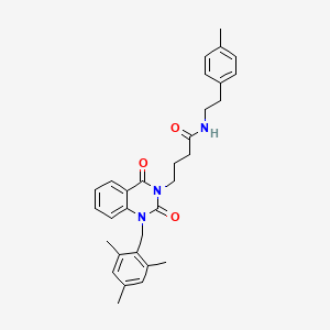 molecular formula C31H35N3O3 B2405120 4-[2,4-dioxo-1-[(2,4,6-trimethylphenyl)methyl]quinazolin-3-yl]-N-[2-(4-methylphenyl)ethyl]butanamide CAS No. 866013-76-5