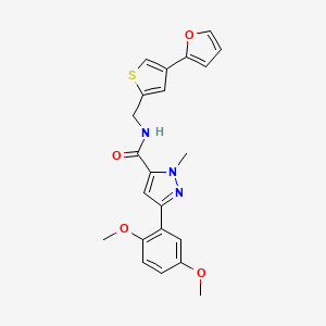 5-(2,5-Dimethoxyphenyl)-N-[[4-(furan-2-yl)thiophen-2-yl]methyl]-2-methylpyrazole-3-carboxamide