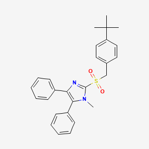 molecular formula C27H28N2O2S B2405137 2-{[4-(tert-butyl)benzyl]sulfonyl}-1-methyl-4,5-diphenyl-1H-imidazole CAS No. 339277-29-1