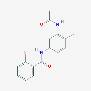 molecular formula C16H15FN2O2 B240515 N-[3-(acetylamino)-4-methylphenyl]-2-fluorobenzamide 