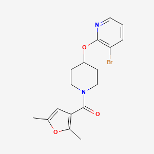 molecular formula C17H19BrN2O3 B2405155 (4-((3-溴吡啶-2-基)氧代)哌啶-1-基)(2,5-二甲基呋喃-3-基)甲酮 CAS No. 1448079-42-2