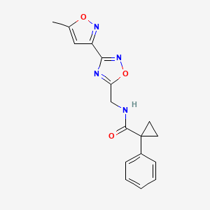 N-((3-(5-methylisoxazol-3-yl)-1,2,4-oxadiazol-5-yl)methyl)-1-phenylcyclopropanecarboxamide