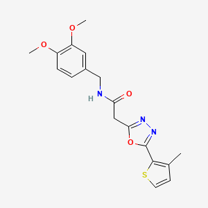 molecular formula C18H19N3O4S B2405159 4-methyl-N-[phenyl(5-pyrrolidin-1-yl-1,3,4-oxadiazol-2-yl)methyl]benzamide CAS No. 1251610-08-8