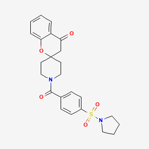 molecular formula C24H26N2O5S B2405166 1'-(4-(吡咯烷-1-磺酰基)苯甲酰基)螺[色满-2,4'-哌啶]-4-酮 CAS No. 887467-76-7