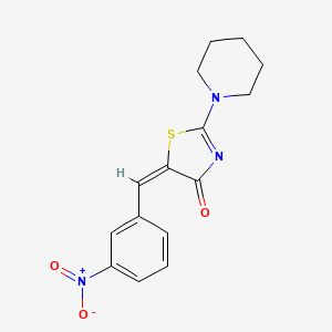 molecular formula C15H15N3O3S B2405169 (E)-5-(3-nitrobenzylidene)-2-(piperidin-1-yl)thiazol-4(5H)-one CAS No. 36937-42-5