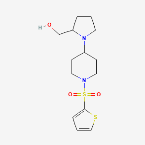 molecular formula C14H22N2O3S2 B2405171 (1-(1-(Tiofeno-2-ilsulfonil)piperidin-4-il)pirrolidin-2-il)metanol CAS No. 1448065-17-5