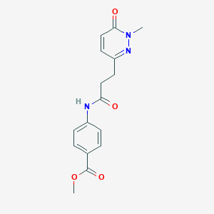 molecular formula C16H17N3O4 B2405173 Methyl 4-(3-(1-methyl-6-oxo-1,6-dihydropyridazin-3-yl)propanamido)benzoate CAS No. 1797888-70-0