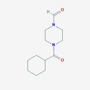 molecular formula C12H20N2O2 B2405179 4-(シクロヘキシルカルボニル)ピペラジンカルバルデヒド CAS No. 928908-83-2