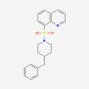 molecular formula C21H22N2O2S B2405186 8-[(4-苄基哌啶-1-基)磺酰基]喹啉 CAS No. 433240-63-2