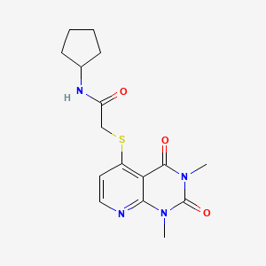 molecular formula C16H20N4O3S B2405189 N-ciclopentil-2-(1,3-dimetil-2,4-dioxopirido[2,3-d]pirimidin-5-il)sulfanylacetamida CAS No. 899732-26-4