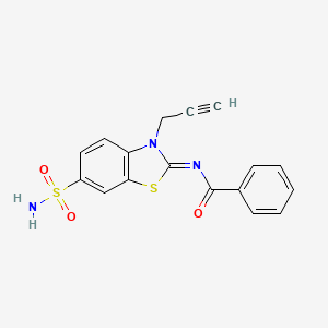 molecular formula C17H13N3O3S2 B2405190 N-(3-prop-2-ynyl-6-sulfamoyl-1,3-benzothiazol-2-ylidene)benzamide CAS No. 865181-84-6