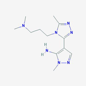 molecular formula C12H21N7 B2405195 3-(二甲氨基)丙基-5-甲基-4H-1,2,4-三唑-3-基]-1-甲基-1H-吡唑-5-胺 CAS No. 329901-24-8