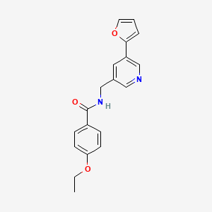 molecular formula C19H18N2O3 B2405199 4-ethoxy-N-((5-(furan-2-yl)pyridin-3-yl)methyl)benzamide CAS No. 2034518-21-1