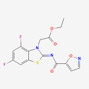 (Z)-ethyl 2-(4,6-difluoro-2-((isoxazole-5-carbonyl)imino)benzo[d]thiazol-3(2H)-yl)acetate