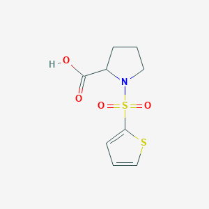 molecular formula C9H11NO4S2 B2405207 1-(Thiophene-2-sulfonyl)-pyrrolidine-2-carboxylic acid CAS No. 82068-23-3