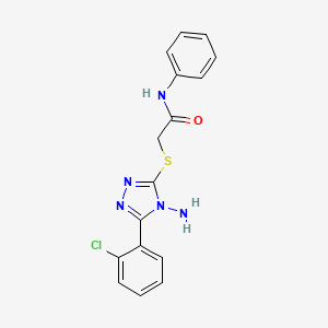 molecular formula C16H14ClN5OS B2405208 2-{[4-氨基-5-(2-氯苯基)-4H-1,2,4-三唑-3-基]硫代}-N-苯基乙酰胺 CAS No. 899754-81-5