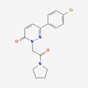 molecular formula C16H16BrN3O2 B2405210 6-(4-溴苯基)-2-(2-氧代-2-吡咯烷-1-基乙基)嘧啶并-3-酮 CAS No. 922880-04-4