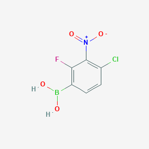 molecular formula C6H4BClFNO4 B2405211 (4-Chloro-2-fluoro-3-nitrophenyl)boronic acid CAS No. 2377608-37-0