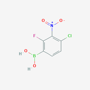 molecular formula C6H4BClFNO4 B2405211 (4-氯-2-氟-3-硝基苯基)硼酸 CAS No. 2377608-37-0