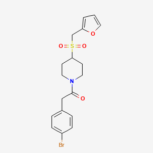 molecular formula C18H20BrNO4S B2405219 2-(4-Bromophenyl)-1-(4-((furan-2-ylmethyl)sulfonyl)piperidin-1-yl)ethanone CAS No. 1448128-52-6