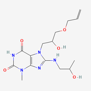 molecular formula C15H23N5O5 B2405224 7-(3-(烯丙氧基)-2-羟基丙基)-8-((2-羟基丙基)氨基)-3-甲基-1H-嘌呤-2,6(3H,7H)-二酮 CAS No. 899357-90-5